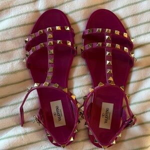 Valentino Women's Fuchsia Studded Sandals